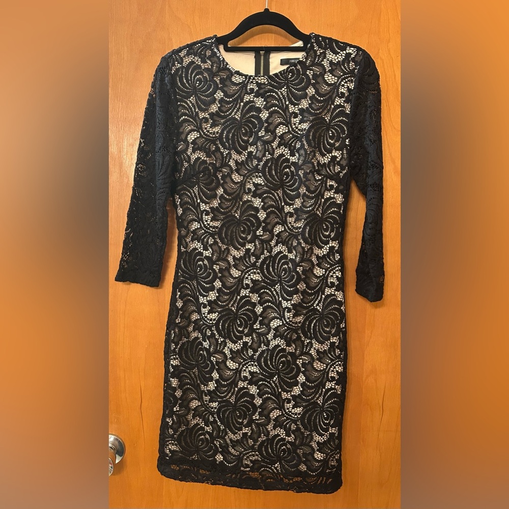 Forever 21 Black Lace Long Sleeve Dress